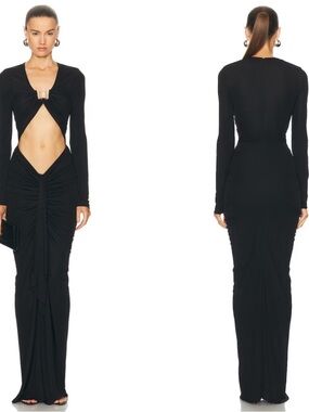 CHRISTOPHER ESBER Bezel Quartz Disconnect Long Sleeve Cutout Maxi Dress Size 4